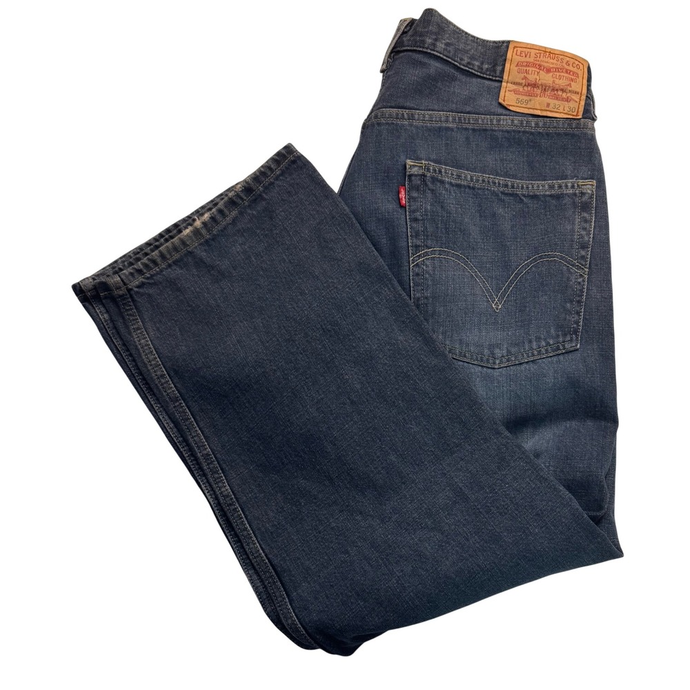 VTG Levis 569 Loose Straight Jeans Mens 32x30 Blue Denim Medium Wash
